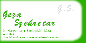 geza szekretar business card