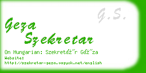 geza szekretar business card